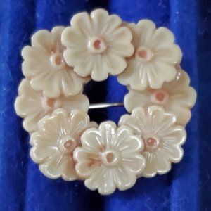 Vintage Celluloid Flower Micro Brooch
